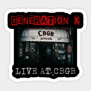 generation x live at cbgb Sticker